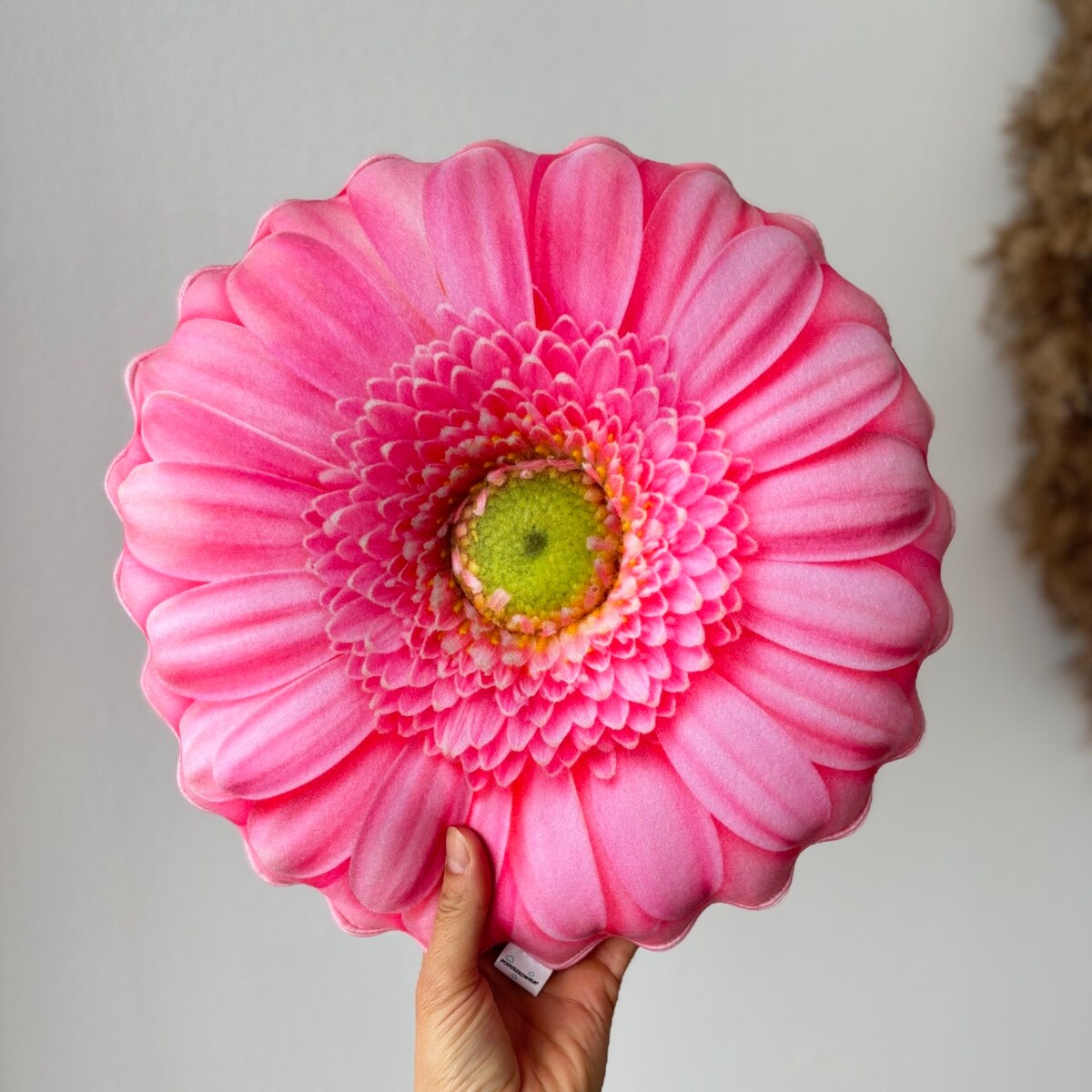 Poduszka mała kwiat Gerbera różowa