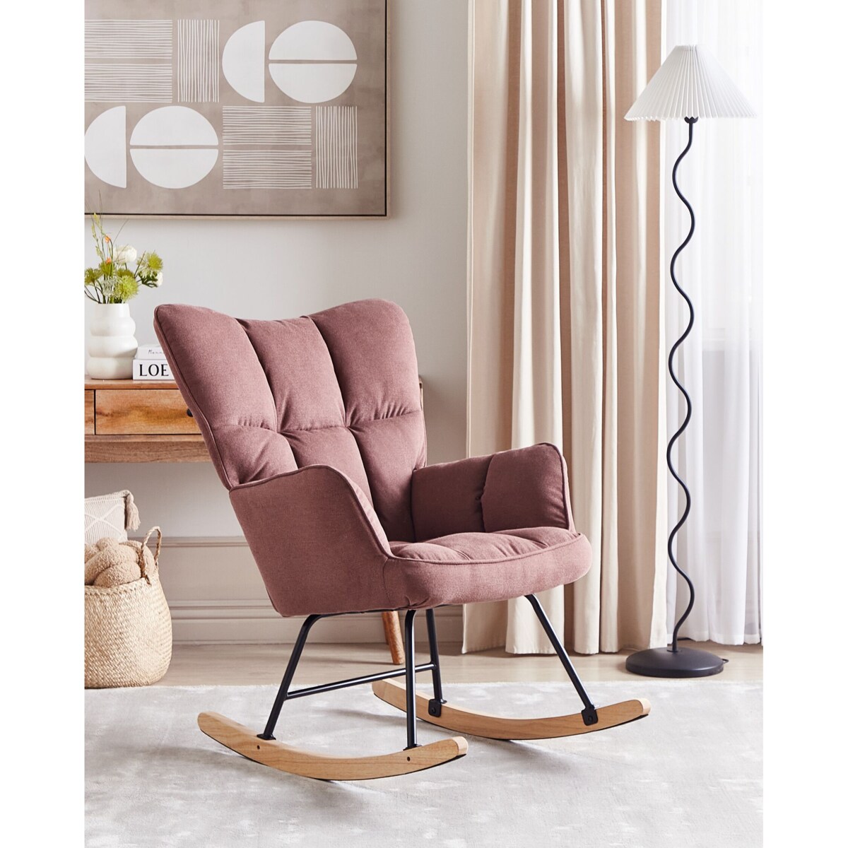 Fotel bujany różowy OULU