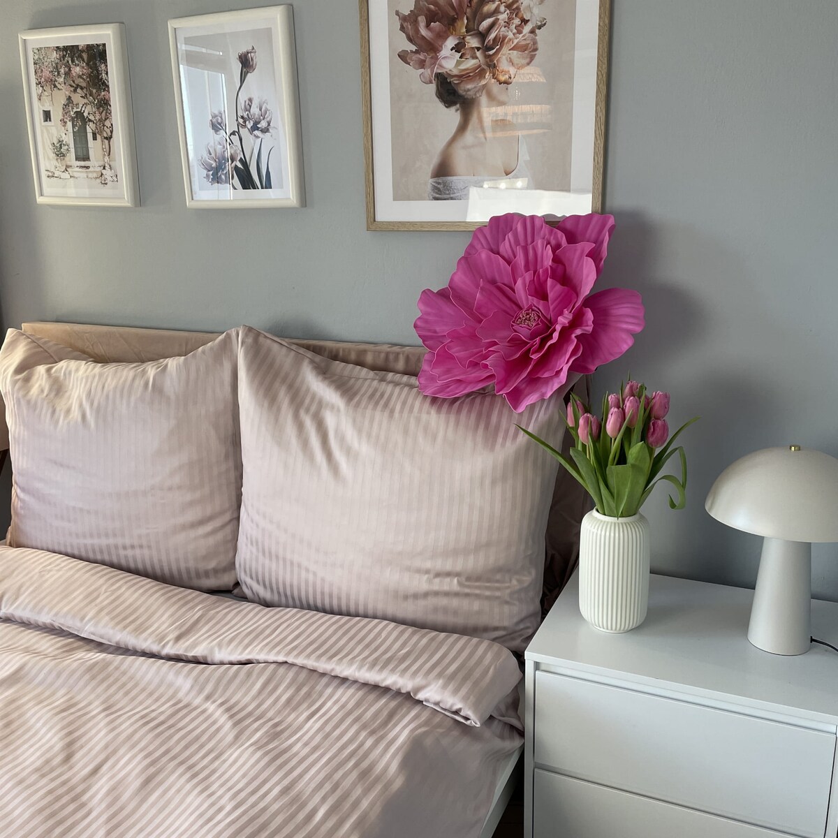 Pościel hotelowa adamaszkowa 200x220 pudrowy róż hotelowa PREMIUM