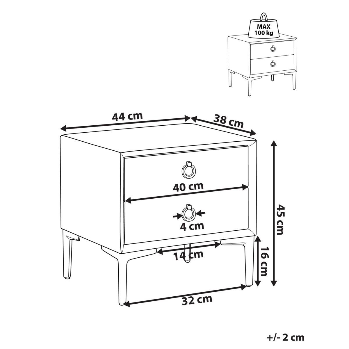 Szafka nocna welurowa szarobeżowa SEZANNE