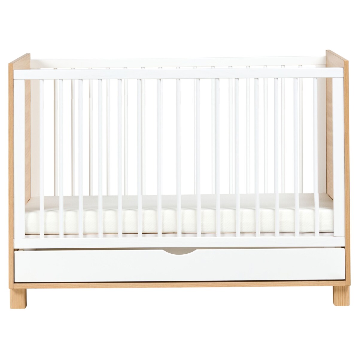 Łóżeczko dziecięce z szufladą GUNNAR 60 x 120 cm Biały