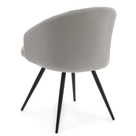 Krzesło tapicerowane obrotowe welurowe do salonu MODENA jasnoszare