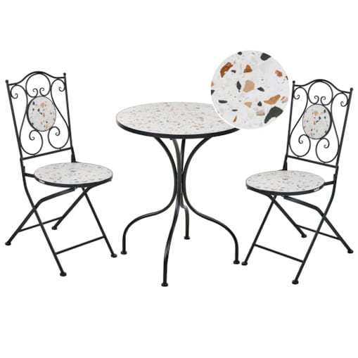 Zestaw mebli balkonowych Składane ARTENA Metal Czarny