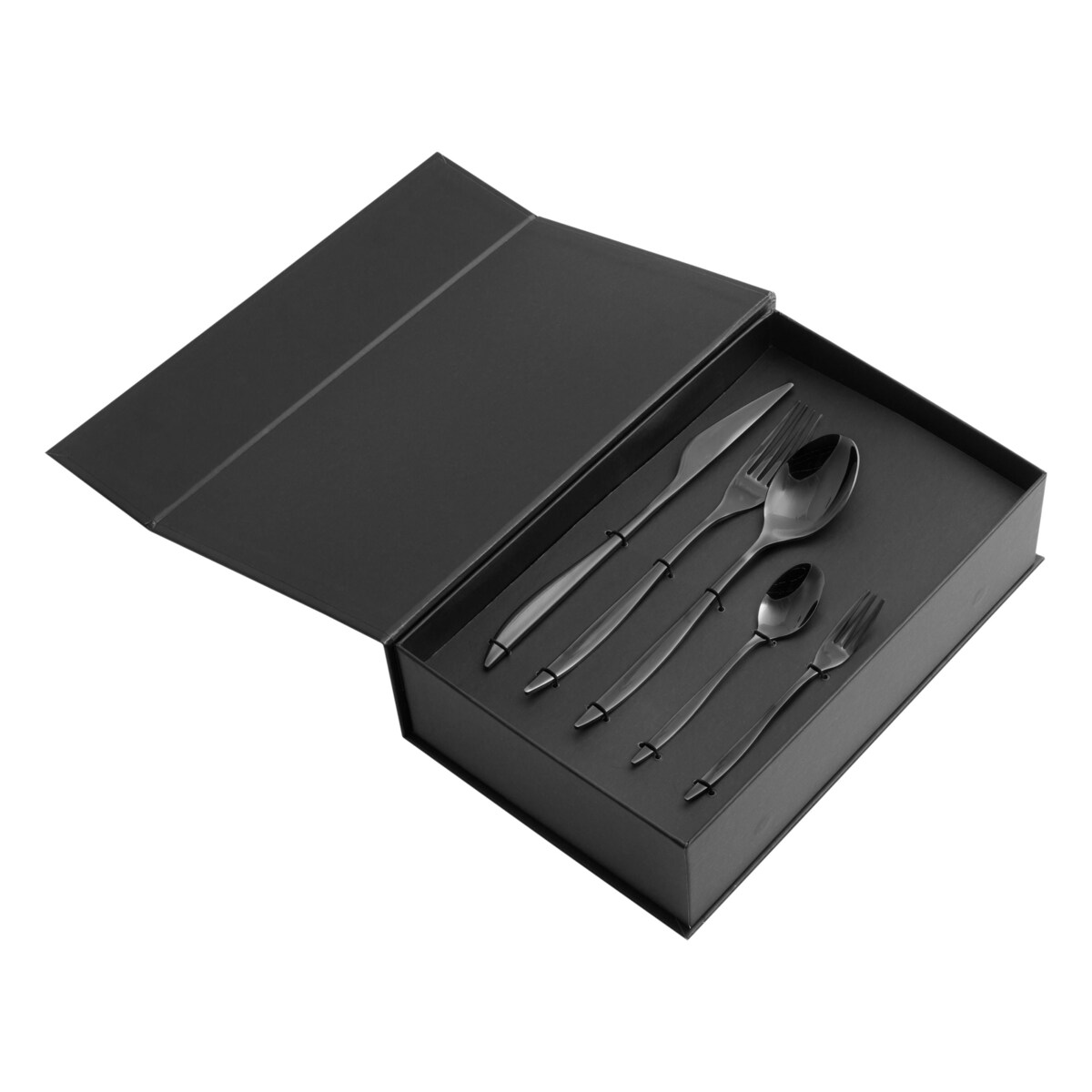 Zestaw sztućców 30 elementów FARFALLE Czarny