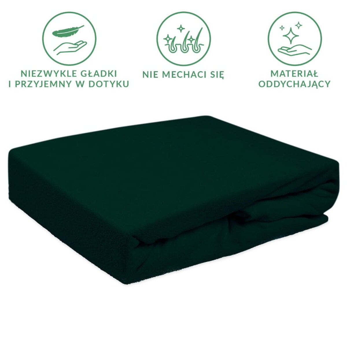 Prześcieradło frotte z gumką 200x220 kolor zieleń butelkowa