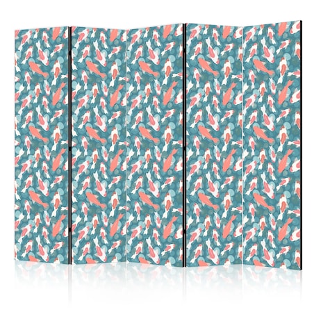 Parawan jednostronny Zwierzęta 225x172 cm 5-częściowy turkusowy