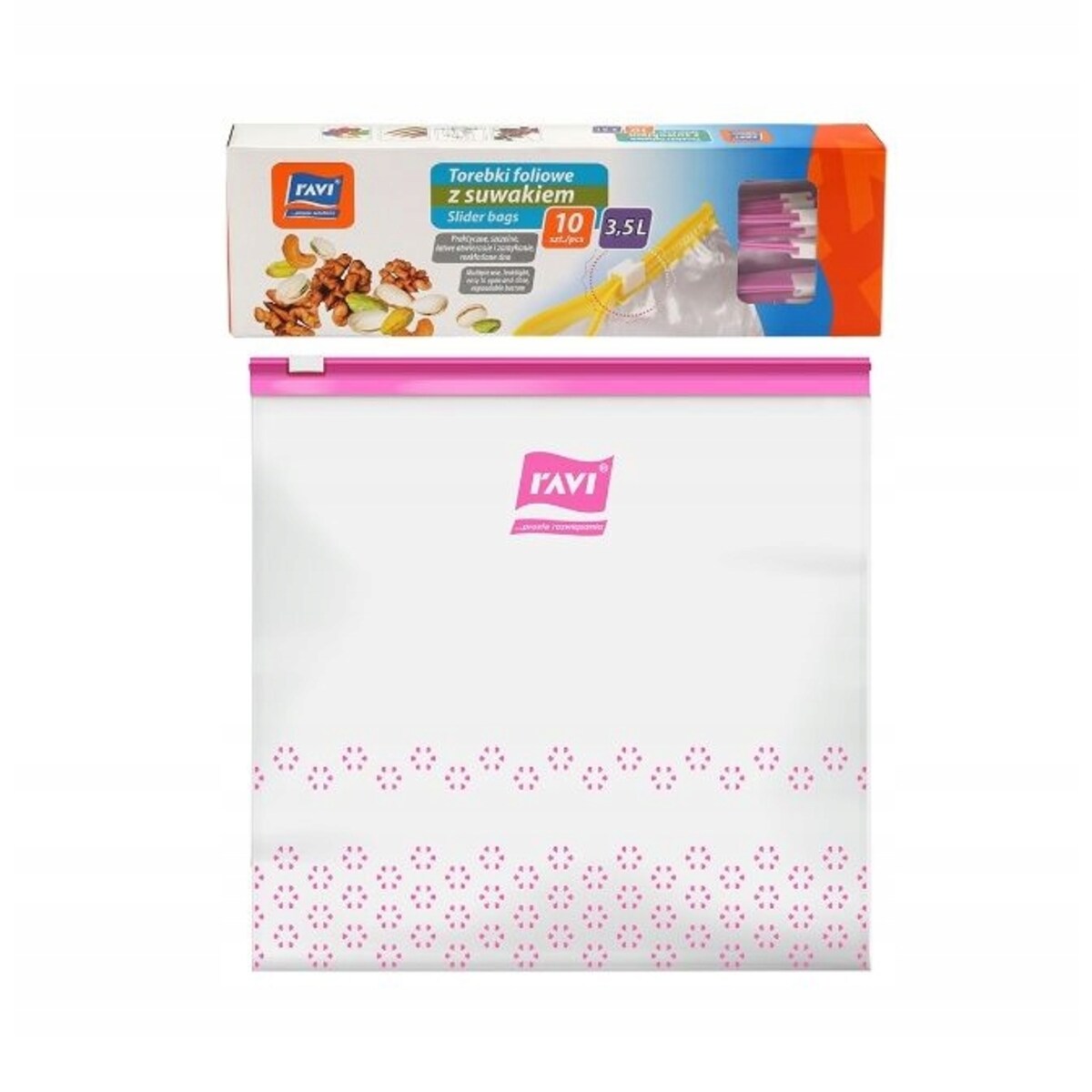 Torebki woreczki foliowe z suwakiem 3,5 L 10 szt do przechowywania