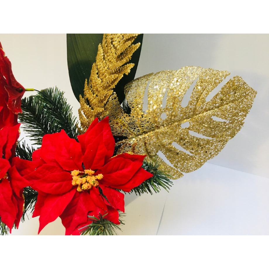 BROKATOWY LIŚĆ anturium ZŁOTY do bukietu dekoracji święta gwiazdka stroik