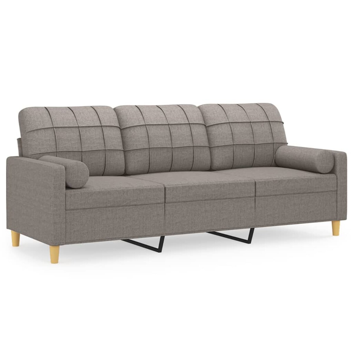 vidaXL 3-osobowa sofa z poduszkami, kolor taupe, 180 cm, tkanina