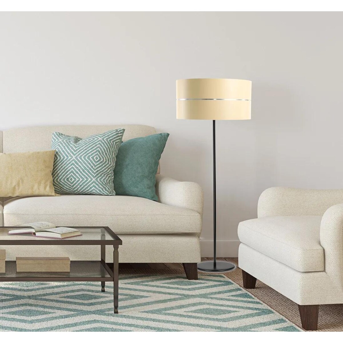 Lampa stojąca SIMPLY GLAMOUR kremowa