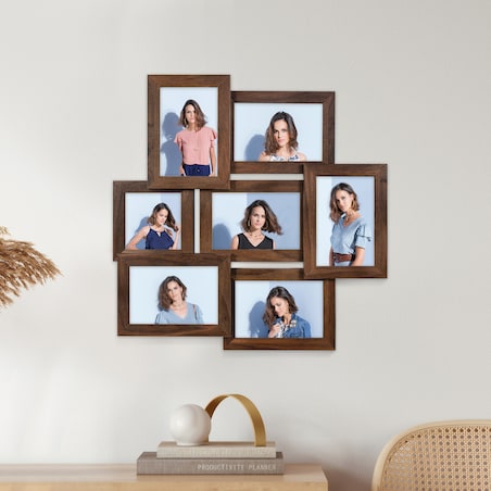 Multirama na zdjęcia brązowa ramka na 7 zdjęć 10x15 cm 10x10 cm FRAMAI®