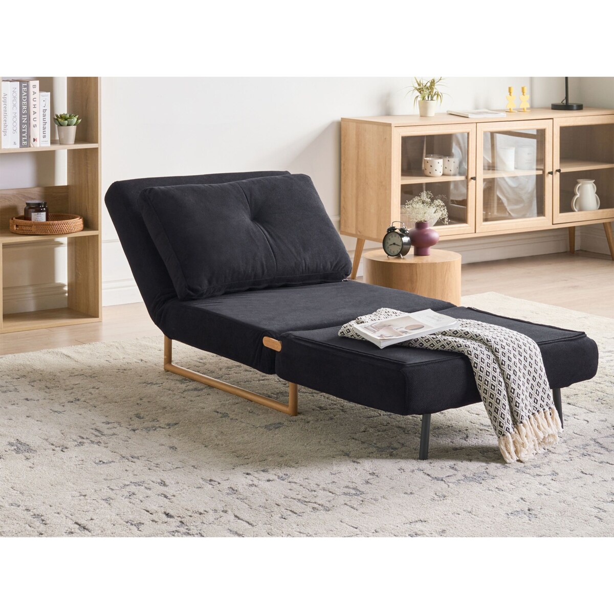 Sofa rozkładana jednoosobowa JERSLEV Czarny