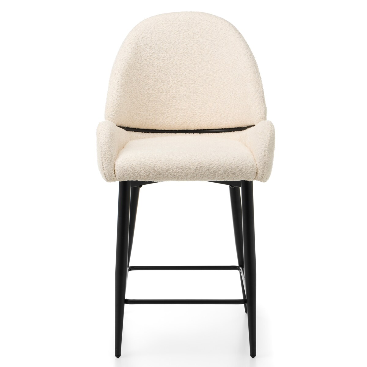 Hoker tapicerowany boucle do salonu BERGAMO jasnobeżowy