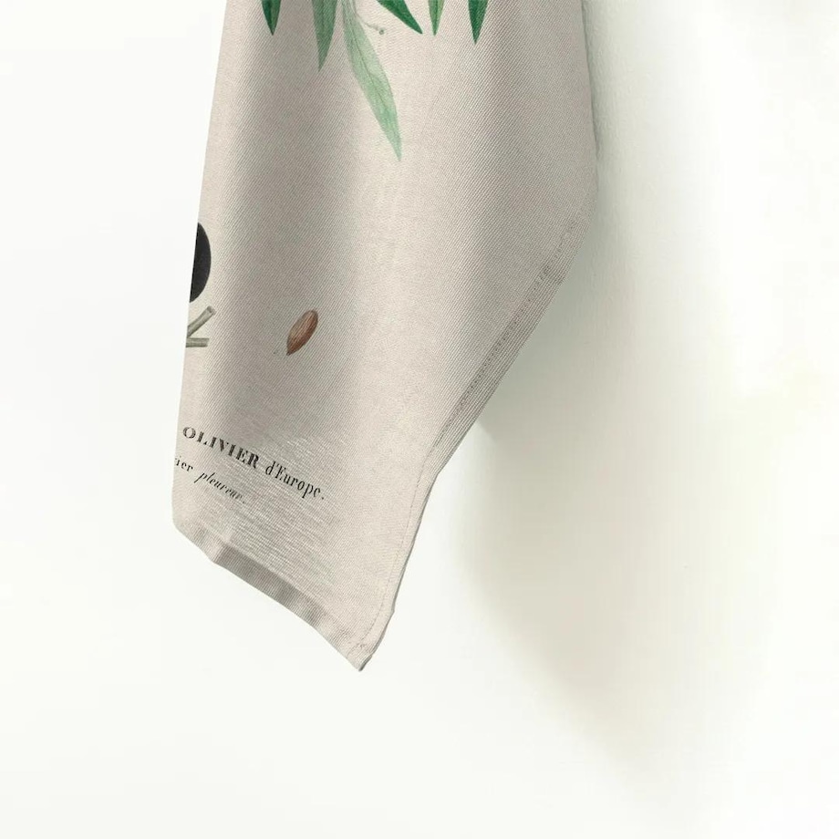 Lniany ręcznik kuchenny - Oliwki