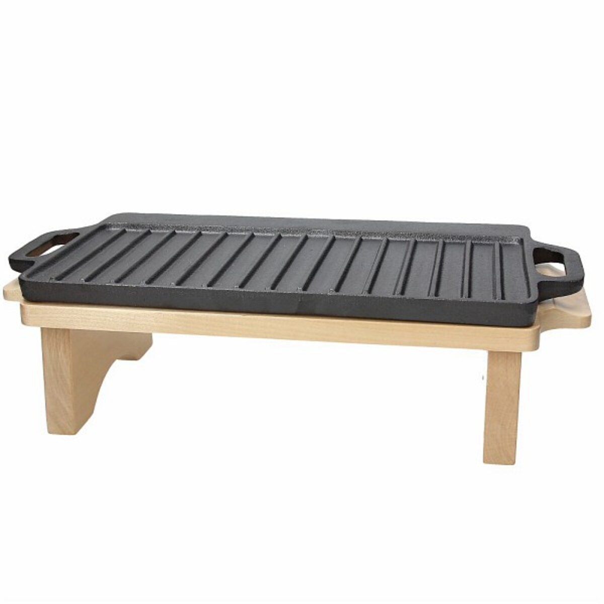 FUSION TASTE GRILL 33 X 20 CM Z DREWNIANĄ PODSTAWKĄ I STALOWYM PALNIKIEM