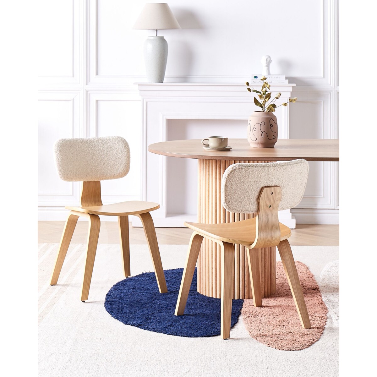 Zestaw 2 krzeseł do jadalni LUCINDA Drewno Jasne drewno