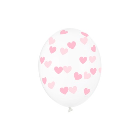 Balony 30cm, Serduszka, Crystal Clear (1 op. / 50 szt.)