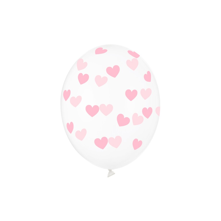 Balony 30cm, Serduszka, Crystal Clear (1 op. / 50 szt.)