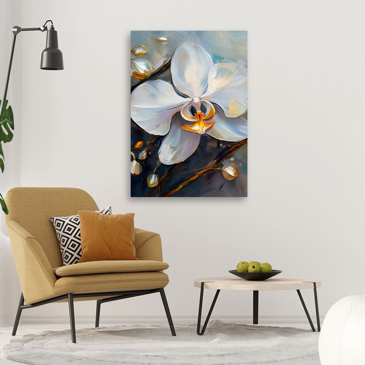 Obraz do salonu sypialni Orchidea Storczyki Białe Kwiaty 70x100