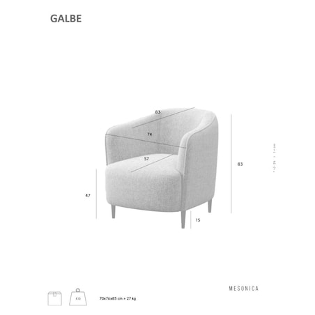 Galbe Fotel - Jasnobeżowy