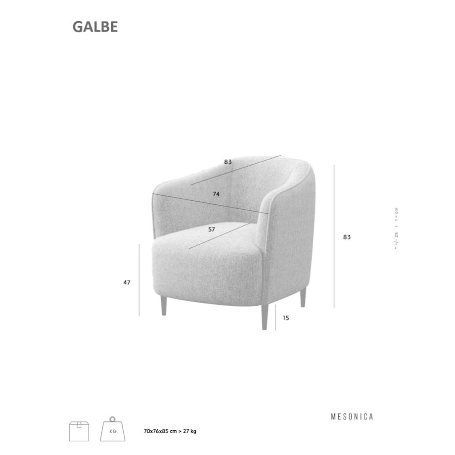 Galbe Fotel - Jasnobeżowy