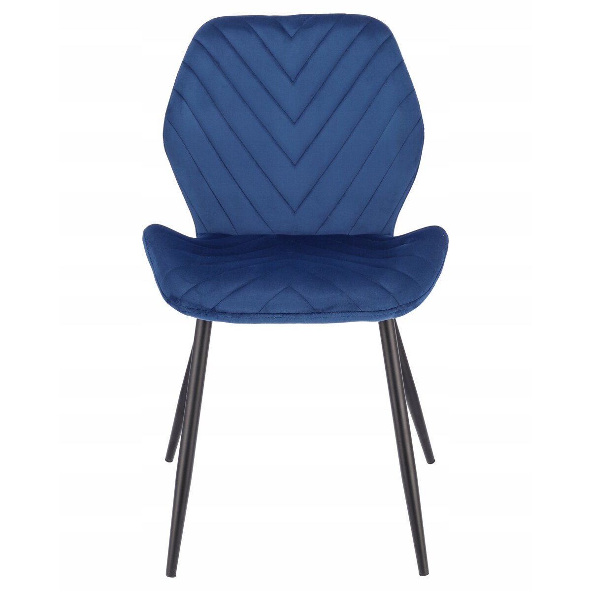 Krzesło tapicerowane welurowe MILARE granatowe