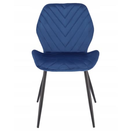 Krzesło tapicerowane welurowe MILARE granatowe
