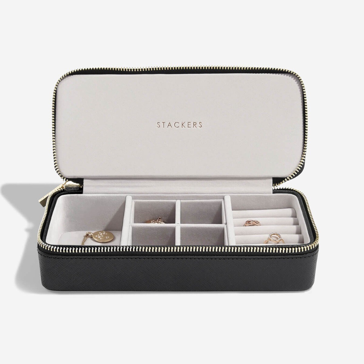 Pudełko podróżne na biżuterię Travel Large Stackers velvet czarne
