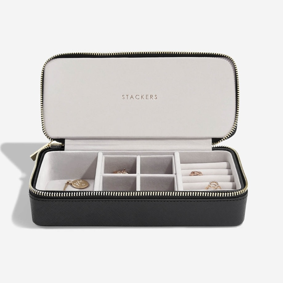Pudełko podróżne na biżuterię Travel Large Stackers velvet czarne