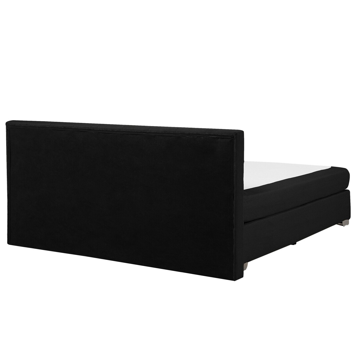 Łóżko kontynentalne tapicerowane 180 x 200 cm czarne ADMIRAL