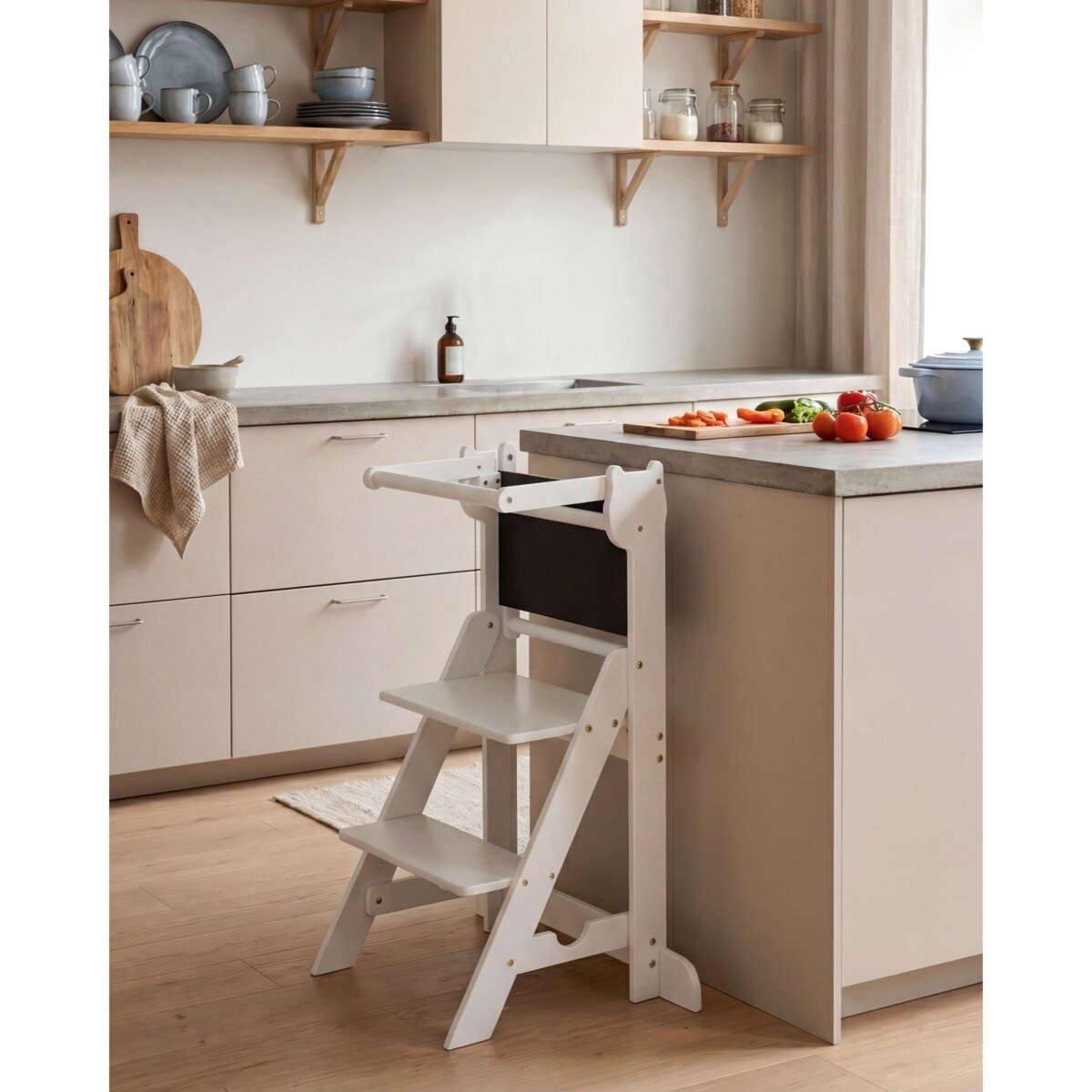 Kitchen helper MOGO Drewno sosnowe Biały