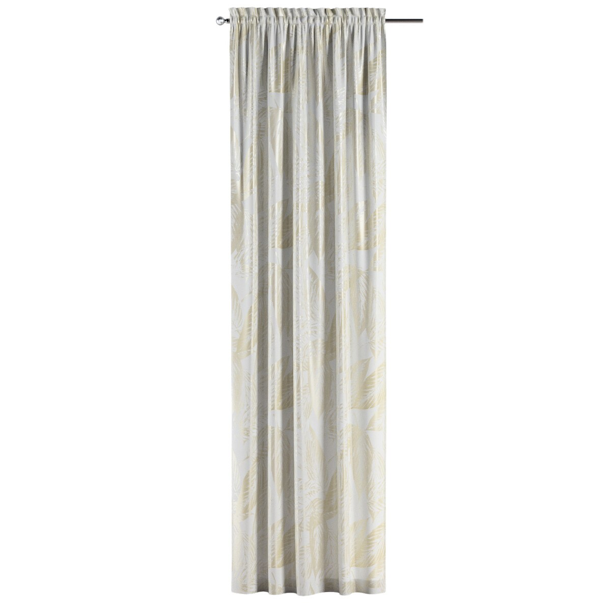 Zasłona na kanale z grzywką 1 szt. 130x245 ecru liście