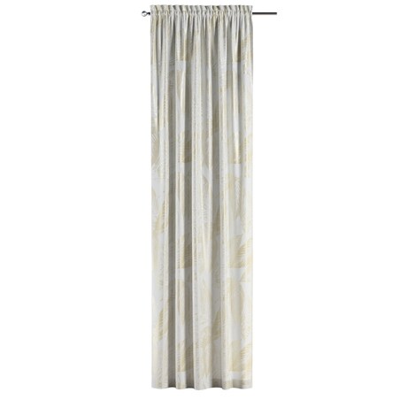 Zasłona na kanale z grzywką 1 szt. 130x245 ecru liście