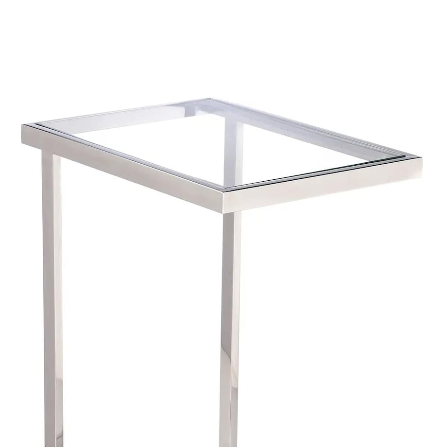 Nowoczesny stolik szklany Hudson HU-ST1544S Cosmolight srebrny