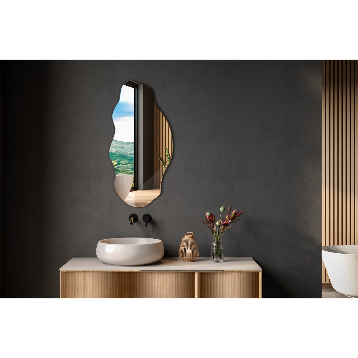 Lustro Faliste Smukłe 45x90 cm