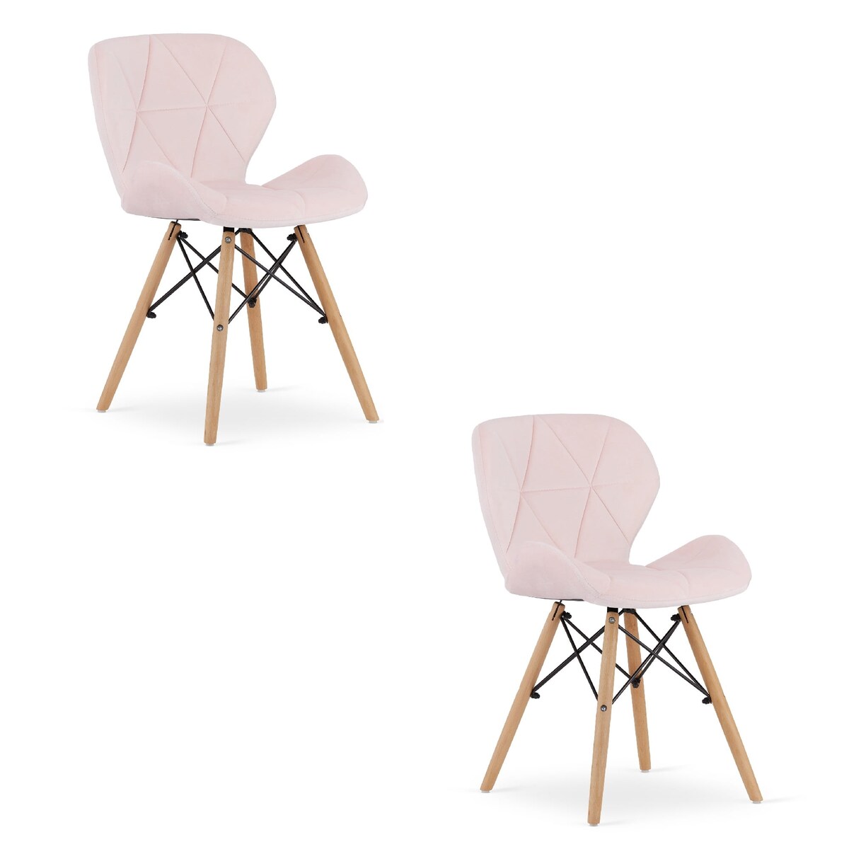 Krzesło Lago Aksamit nowoczesny design Róż X2