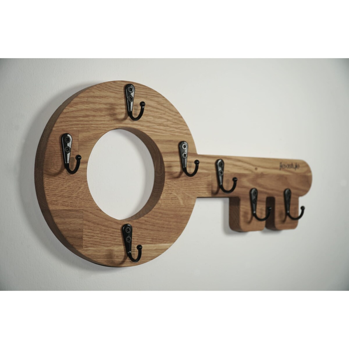 Drewniany wieszak na klucze Klucz Retro Dębowy