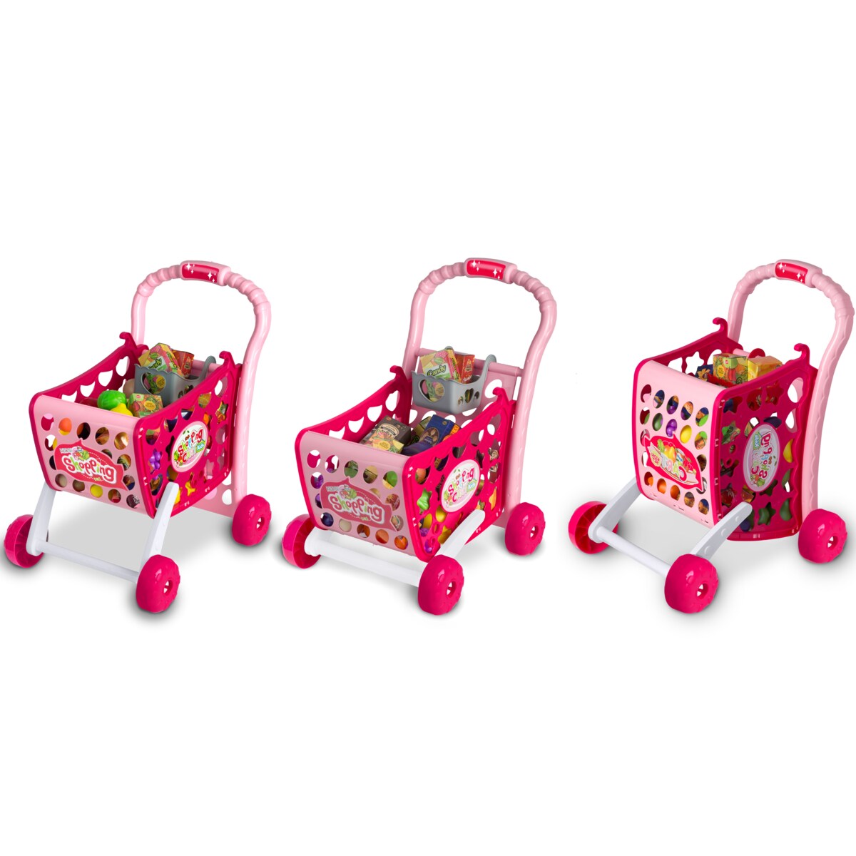 Wózek na zakupy koszyk sklepowy dla dzieci led 3w1 Ricokids
