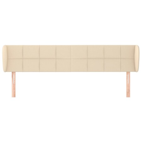 vidaXL Zagłówek uszak, kremowy, 163x23x78/88 cm, tkanina