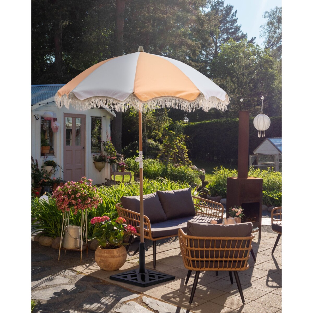 Parasol ogrodowy 155 cm MONDELLO Pomarańczowy