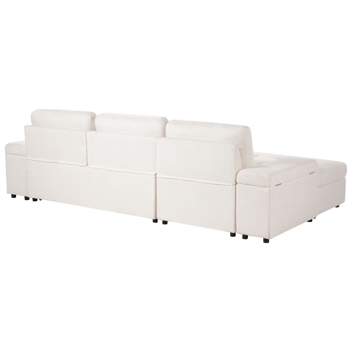 Sofa narożna prawostronna HRISEY Boucle Biały Prawostronny