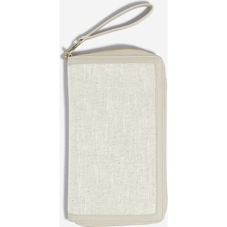 Etui na paszport i karty Stackers jasnobeżowe lniane
