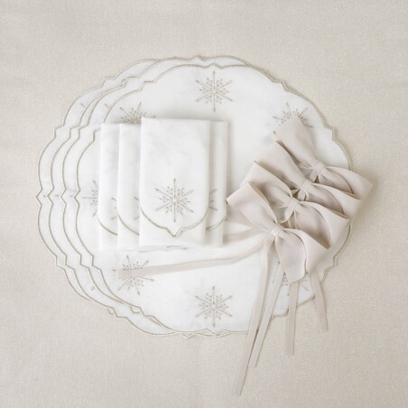 Haftowane podkładki Silver Stars - 4 sztuki