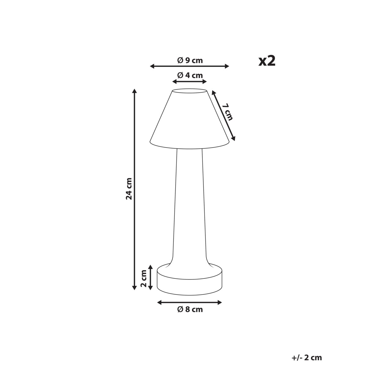Zestaw 2 lampek stołowych metalowych złoty JOANES