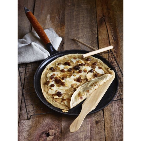 Patelnia do naleśników z drewnianym uchwytem Staub - 28 cm, Czarny