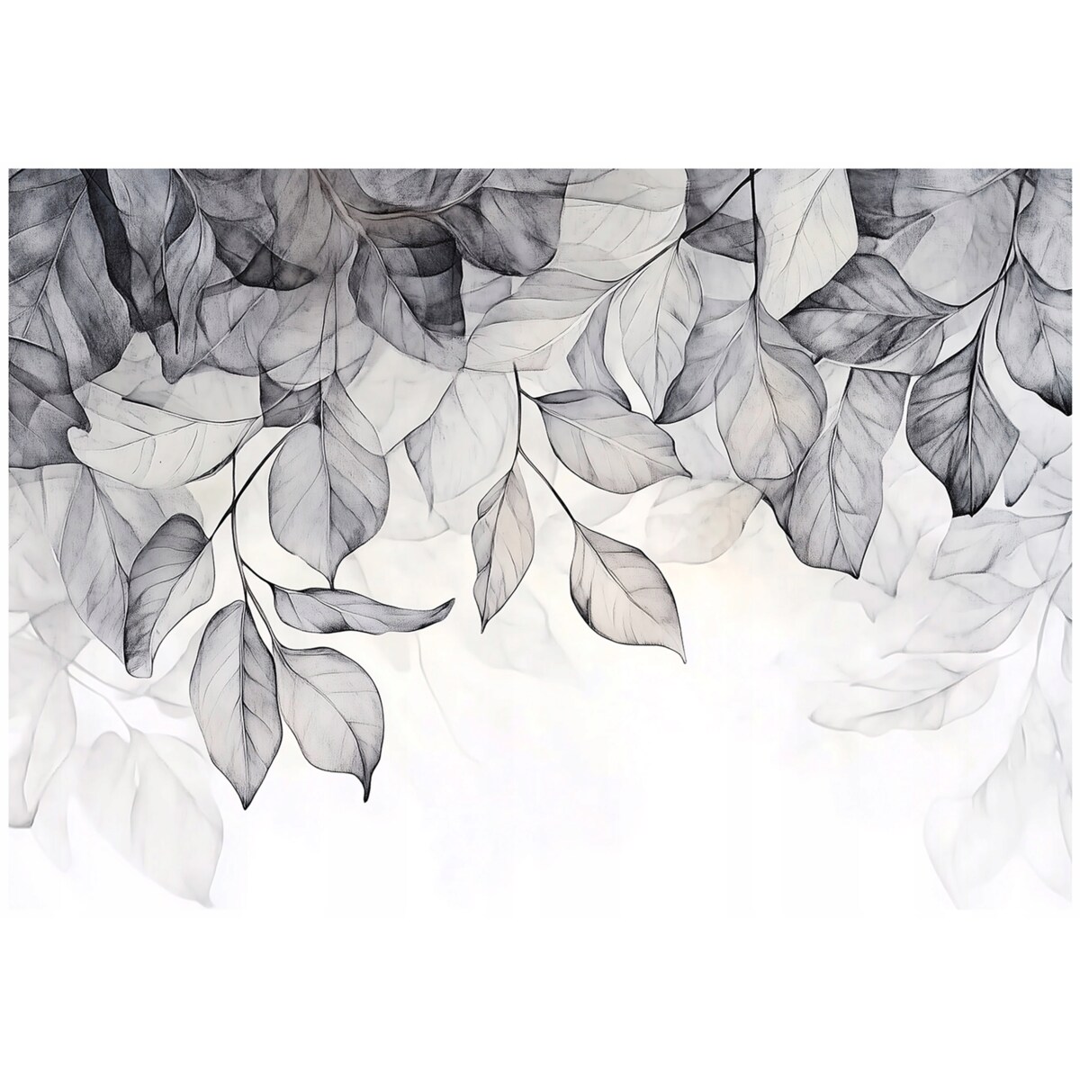 Fototapeta Do Sypialni Salonu Na Flizelinie Liście Beton Szary 250x175