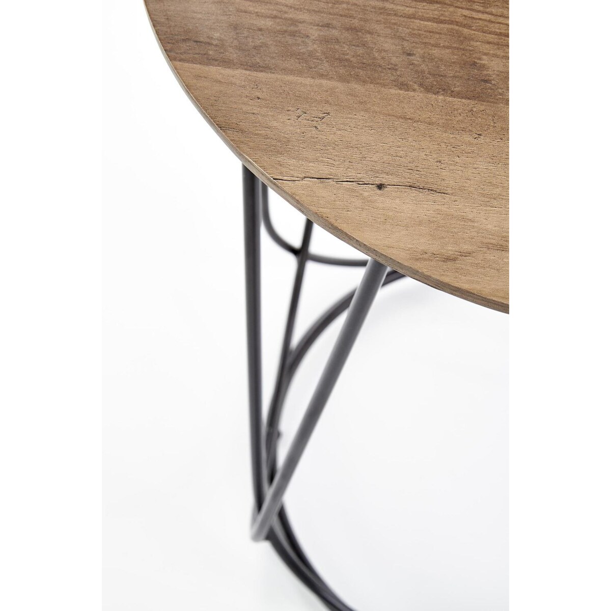 STOLIK KAWOWY Jenna S 40x51cm ORZECHOWY BLAT czarna podstawa