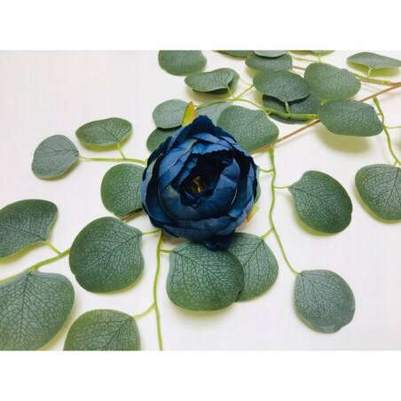 KWIATY sztuczne piwonia niebieska główka wyrobowa do stroika kompozycji