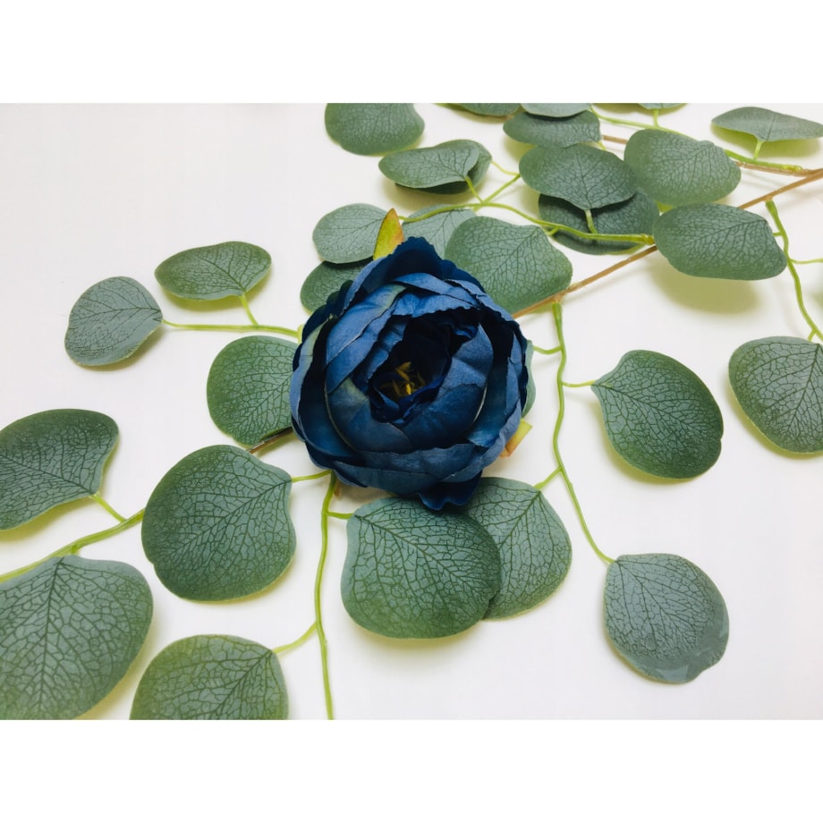 KWIATY sztuczne piwonia niebieska główka wyrobowa do stroika kompozycji