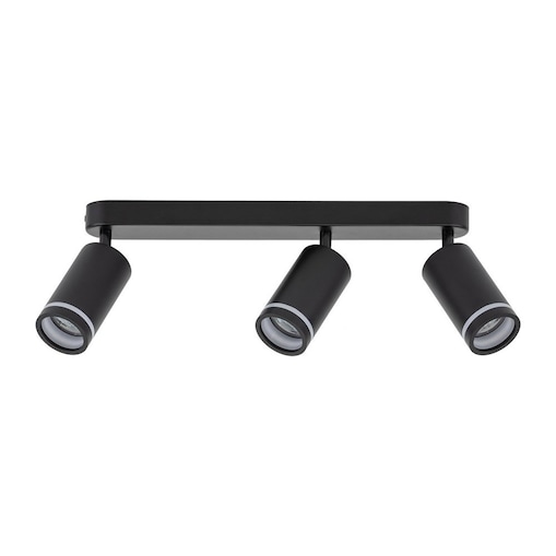 Lampa sufitowa reflektor JET BLACK 6914 TK Lighting czarna listwa 3xGU10 regulowane spoty LED do salonu kuchni